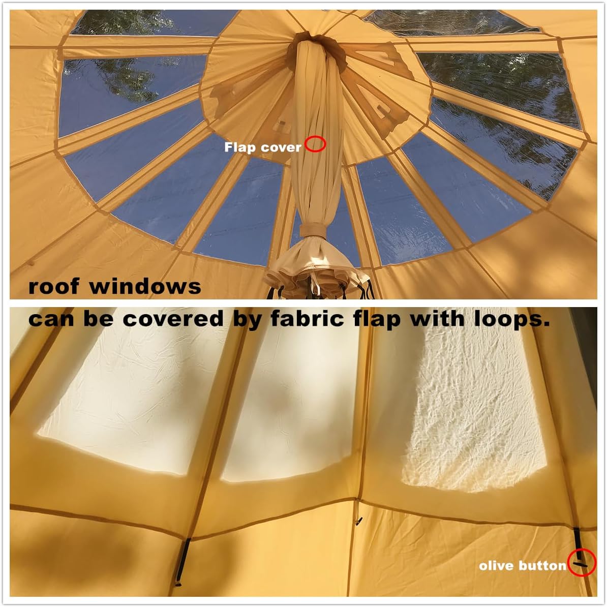 5M Star Gazer Bell Tent – 4-Season Waterproof Cotton Canvas Glamping Yurt, 6-8 Persons with Stove Jack & Roof Windows ⛺