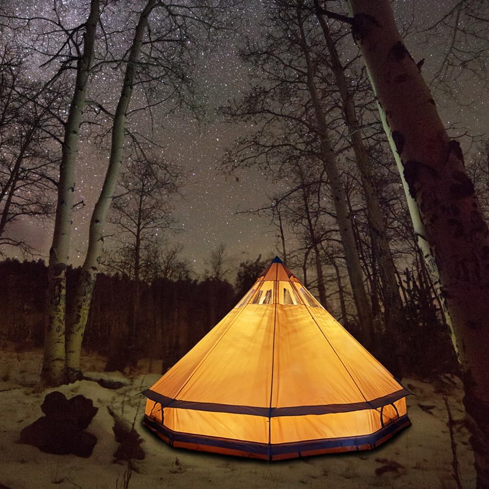 5M Star Gazer Bell Tent – 4-Season Waterproof Cotton Canvas Glamping Yurt, 6-8 Persons with Stove Jack & Roof Windows ⛺